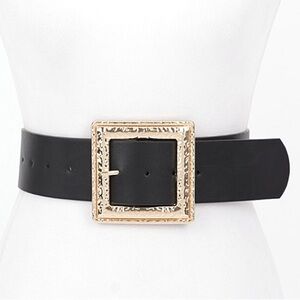 Vegan Leather Chunky Gold Statement Belt